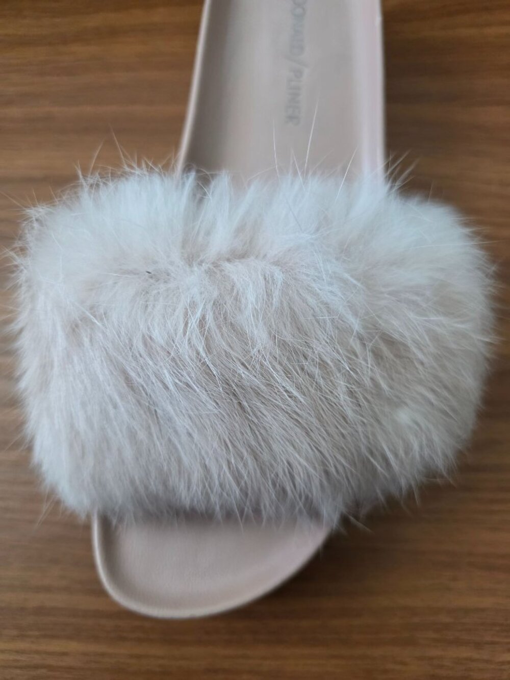 Donald Pliner Pink Rabbit Fur Chunky Platform Slides Sandals Women's Sz 7.5M - Picture 7 of 12